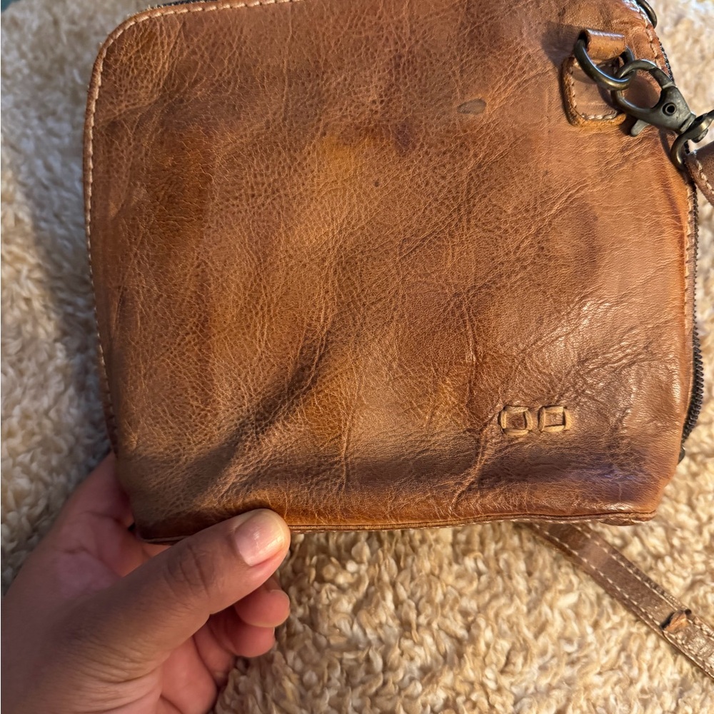 Bed Stu Tan Leather Crossbody Wallet